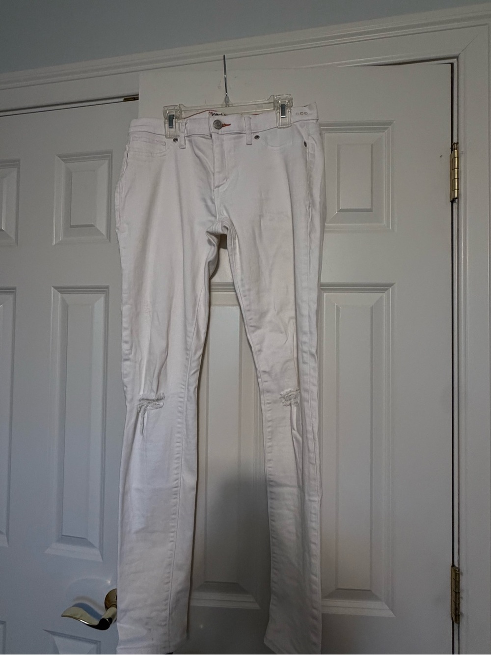 Dittos White Low-Rise Legging Jeans with Orange Stitching